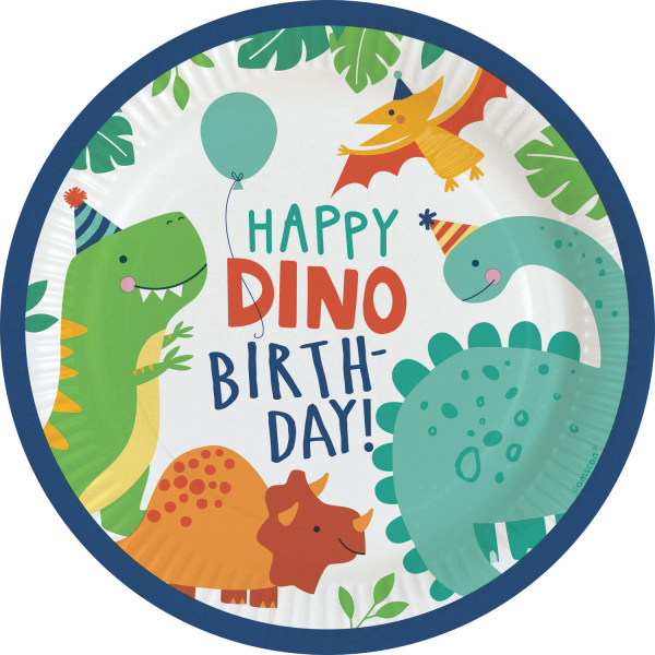 Taldrik “Happy Dino BD” 23sm 8tk pakis