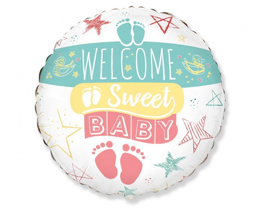 Fooliumist õhupall “Welcome Sweet baby” 48sm